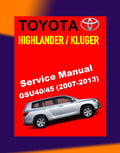 Toyota HIGHLANDER/KLUGER GSU40/45 2007-2013 Full Manual Set – Online Repair & Maintenance Manual