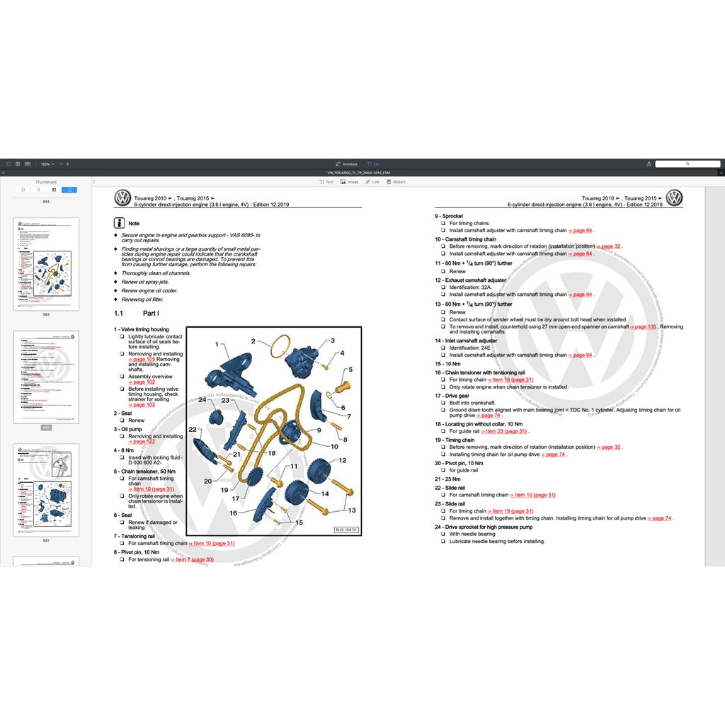 VW TOUAREG I & II 7L / 7P 2003-2017 Full Manual Set – Service WORK Manual - page 3