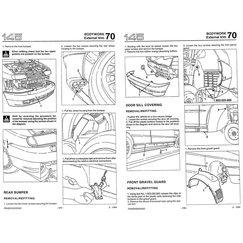 Alfa Romeo 145-146 Type 930 A/B 1995-2003 Full Manual Set – Repair & Maintenance Manual - page 8
