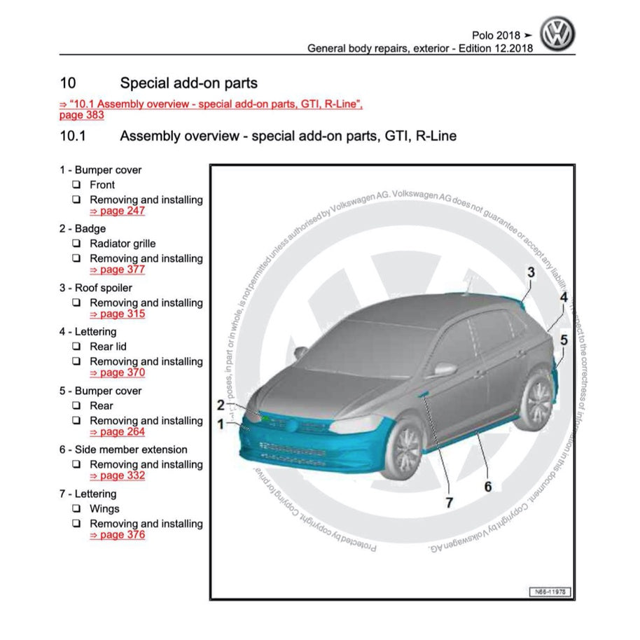 VW POLO MK6 AW 2018+ Full Manual Set – Repair & Maintenance Manual - page 3