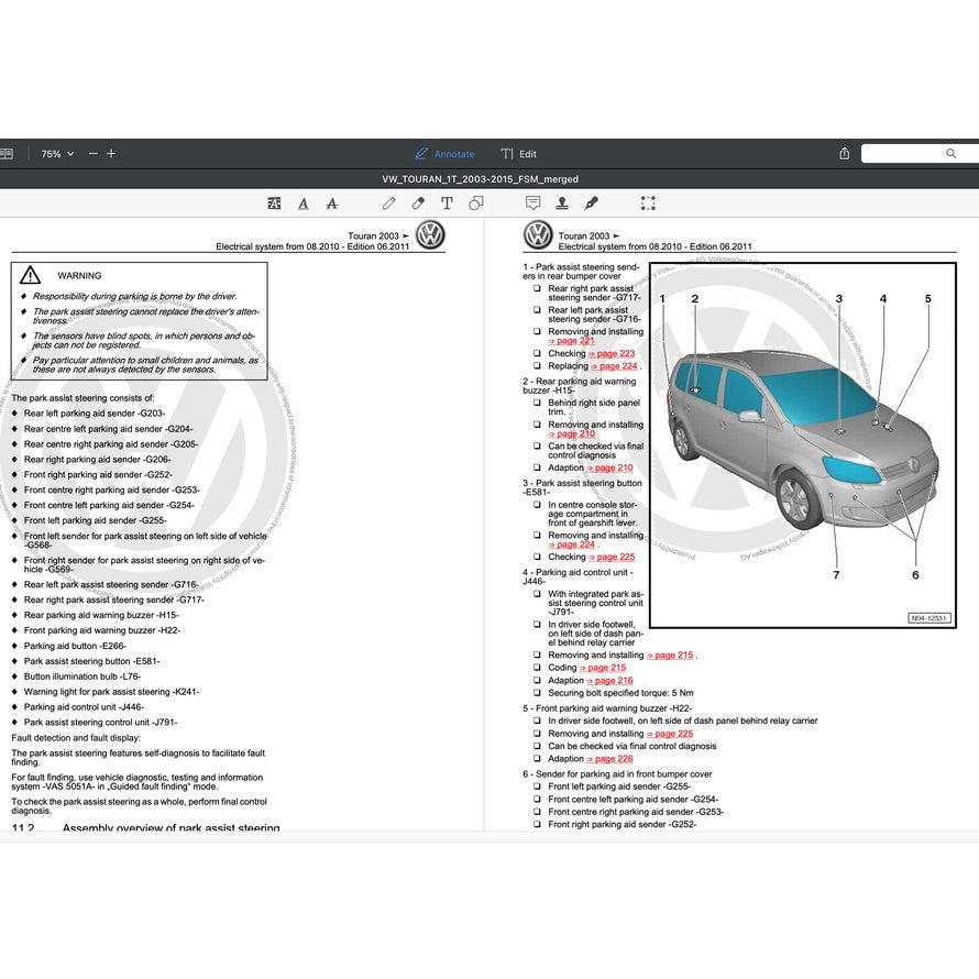 VW TOURAN I 1T 2003-2015 Full Manual Set – Repair & Maintenance Manual - page 8