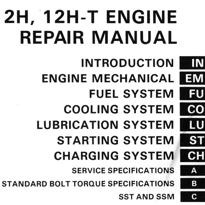 [CLASSIC] Toyota "H" Series Engine 1975-1988 Full Manual Set – Repair Manual - page 2