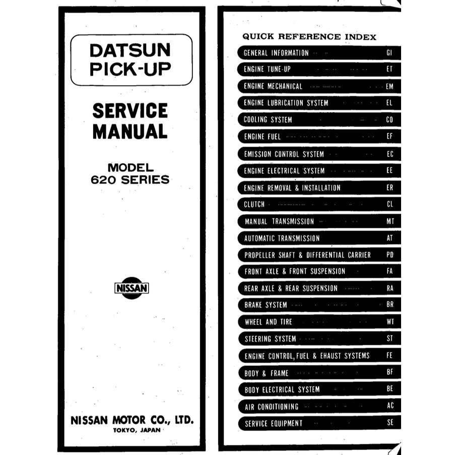 Datsun PICKUP 620 1972-1979 Full Manual Set – Repair & Maintenance Manual - page 2