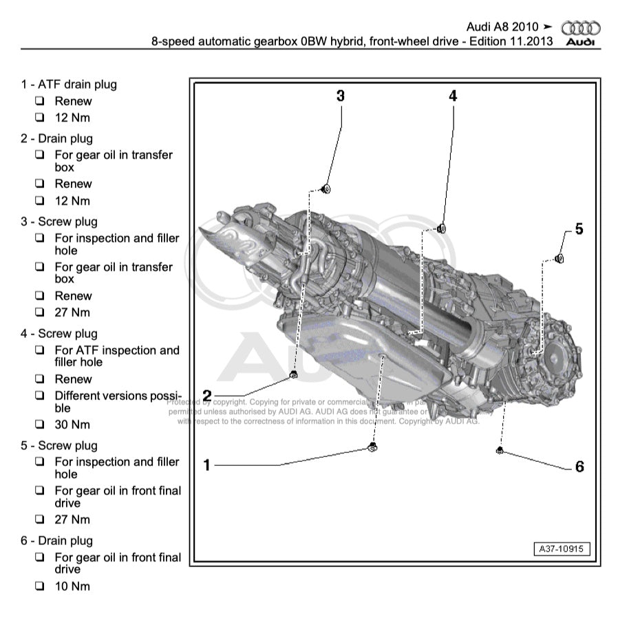 Audi A8 S8/D4/H4 2010-2017 Full Manual Set – Repair & Maintenance Manual - page 3