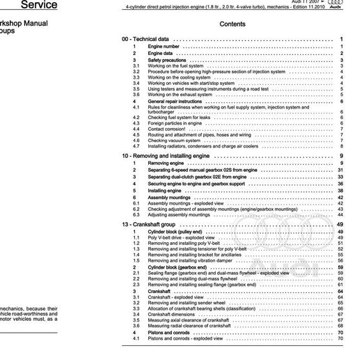 Audi TT MK2 2007-2014 Full Manual Set – Workshop Repair Service Manual - page 2