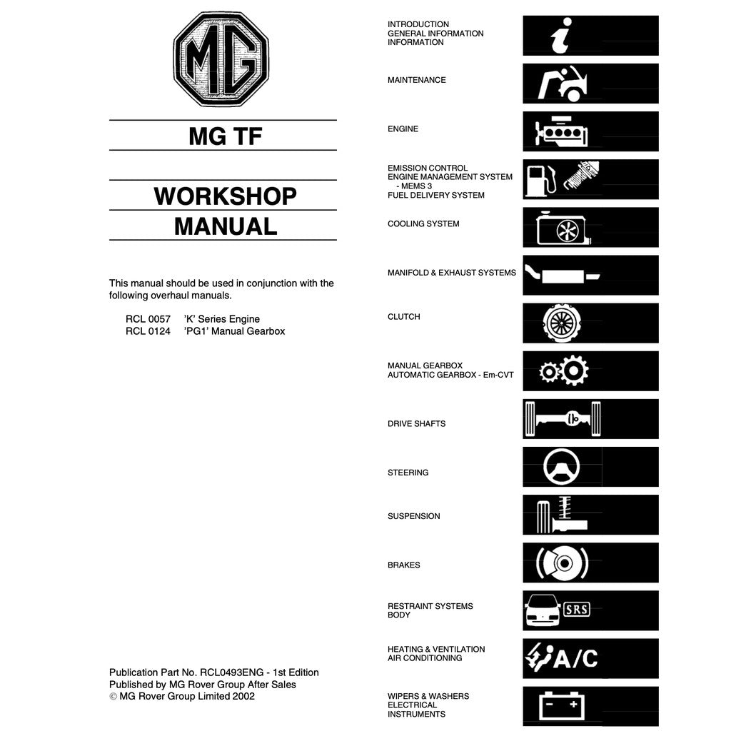 MG TF Rover 2002-2005 Full Manual Set – Service Repair Workshop Manual - page 2