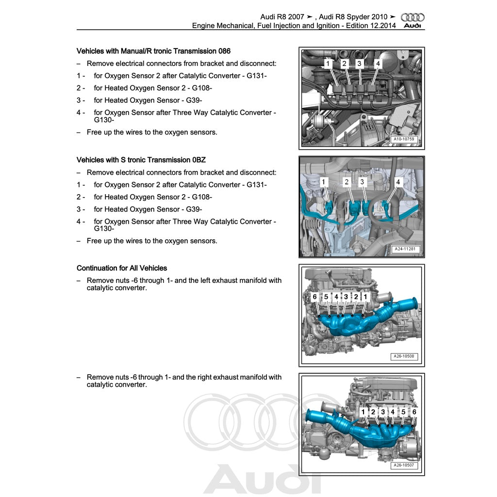 Audi R8 Type 42 V8 /4S V10 2006-2023 Full Manual Set – Repair & Maintenance Manual - page 4