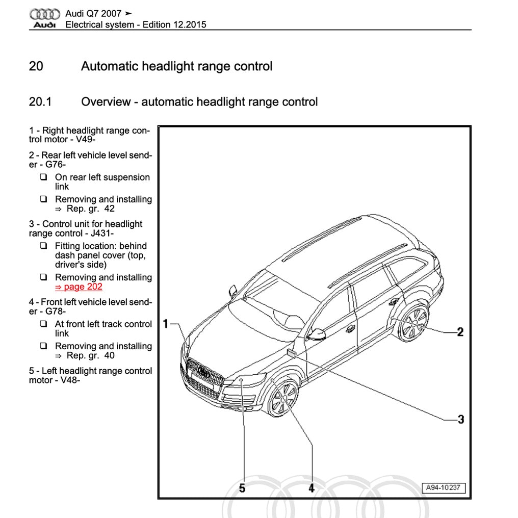 Audi Q7 4L 2006-2015 Full Manual Set – Repair & Maintenance Manual - page 3