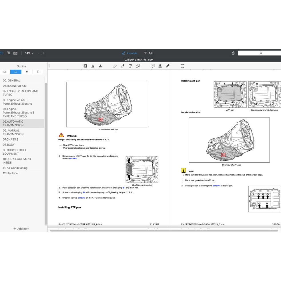 Porsche CAYENNE 955 9PA 2003-2008 Full Manual Set – Repair & Maintenance Manual and Spare Parts Catalog - page 3