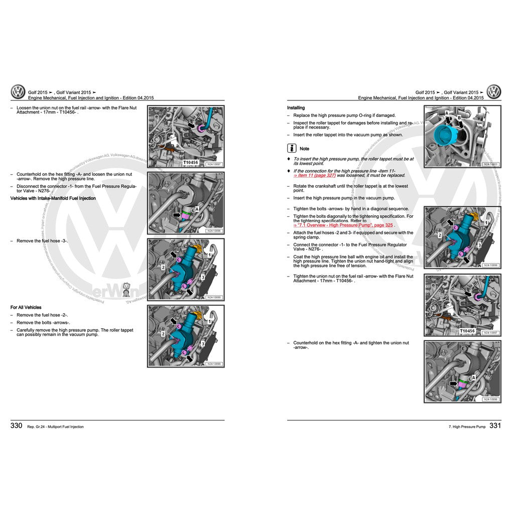 VW GOLF MK7 2013-2020 Full Manual Set – Service Repair Workshop Manual - page 8