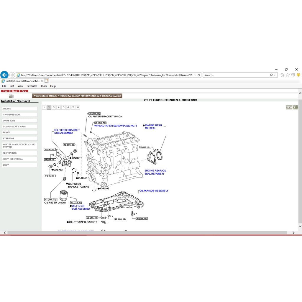 Toyota HIACE H200 TRH200 KDH200 LH200 2005 - 2019 Full Manual Set – Repair & Maintenance Manual - page 5