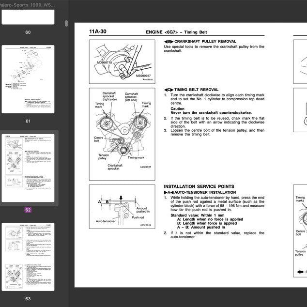 Mitsubishi PAJERO III V60 1999-2006 Full Manual Set – Repair & Maintenance Manual - page 7