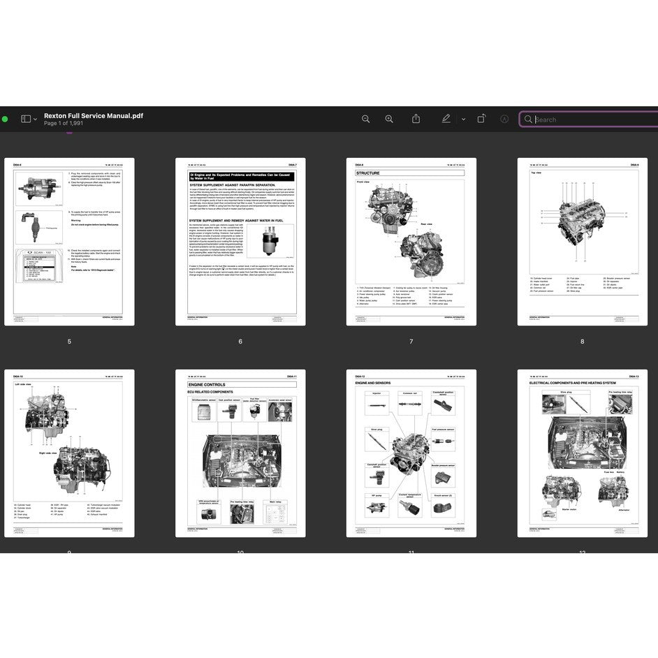 SsangYong REXTON Y200/250/270 2001-2012 Full Manual Set – Repair & Maintenance Manual - page 4