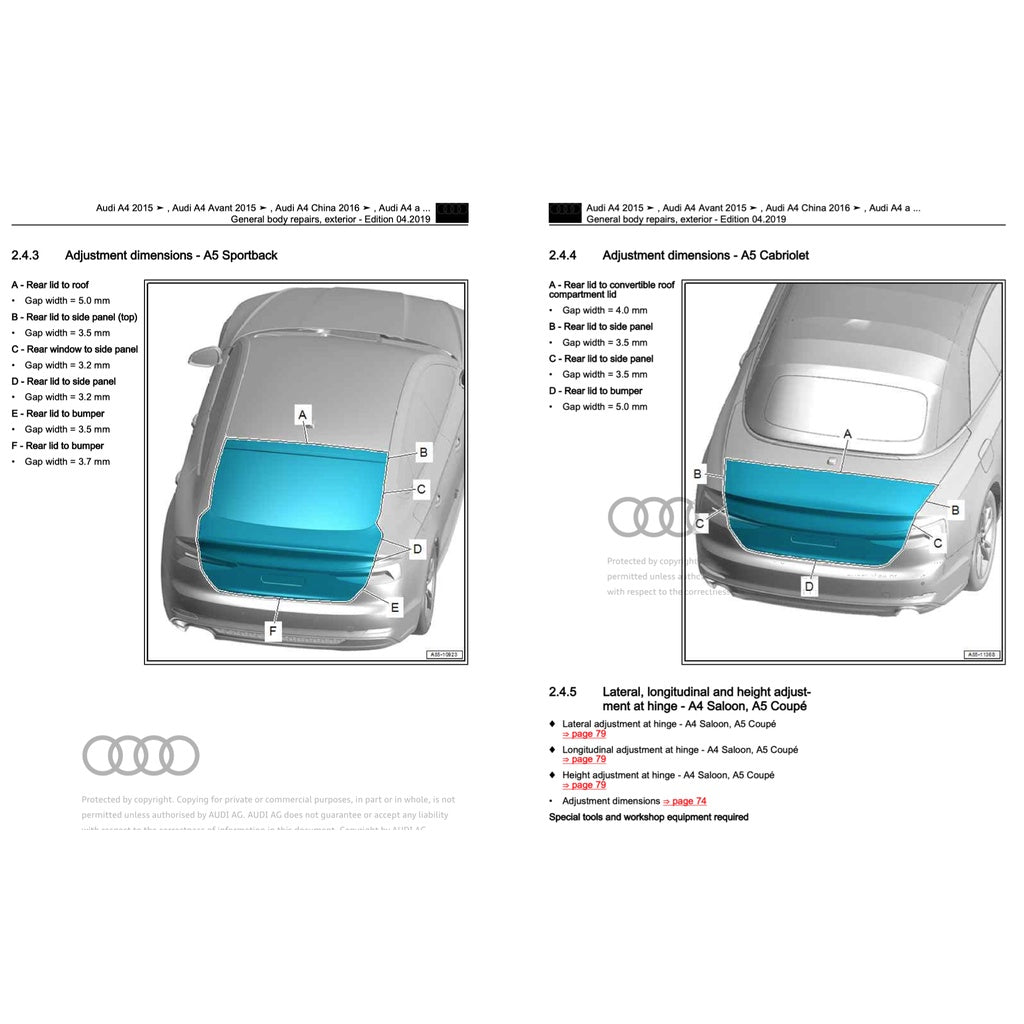 Audi A4 B9 2016-2024 Full Manual Set – Repair & Maintenance Manual - page 6