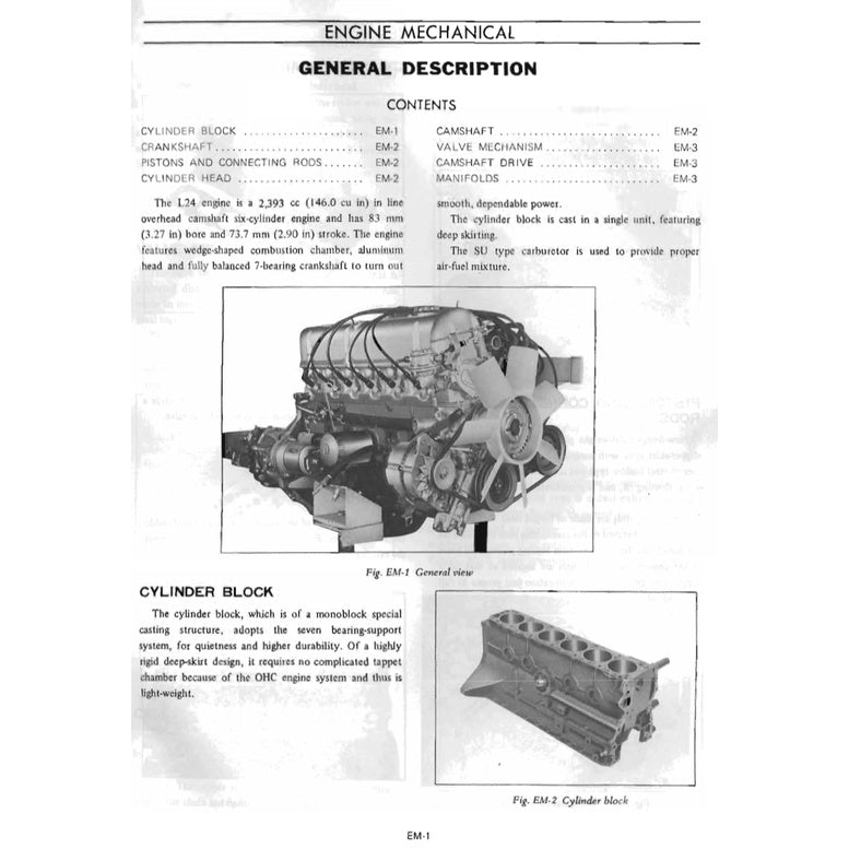 Datsun 240Z S30 1969-1973 Full Manual Set – Repair & Maintenance Manual and Spare Parts Catalog - page 3