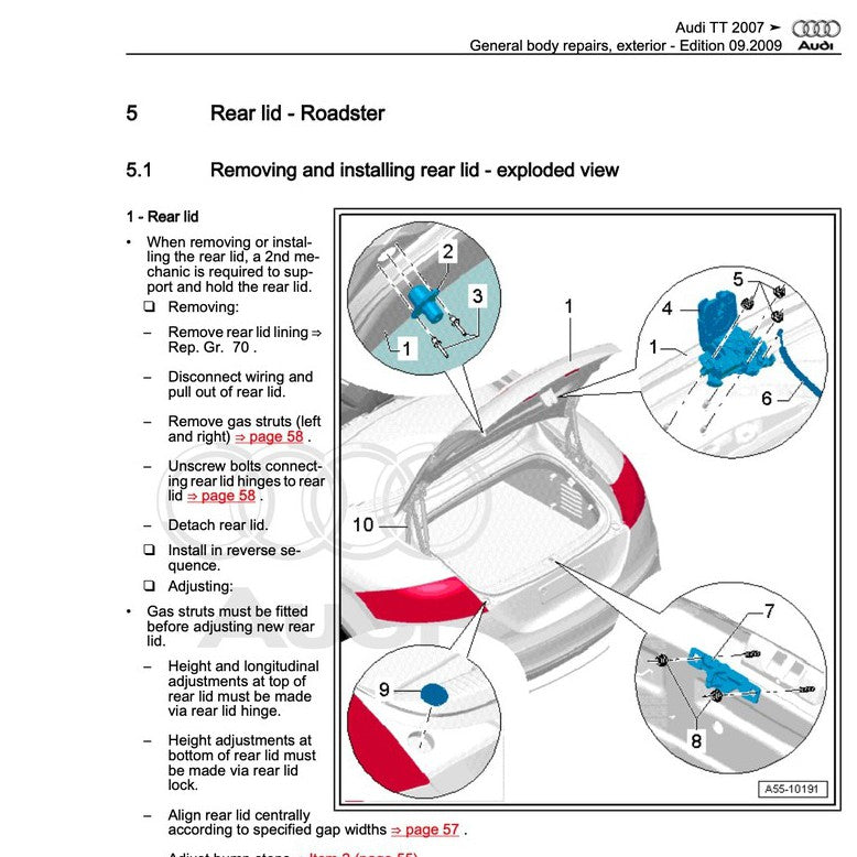 Audi TT MK2 2007-2014 Full Manual Set – Workshop Repair Service Manual - page 7