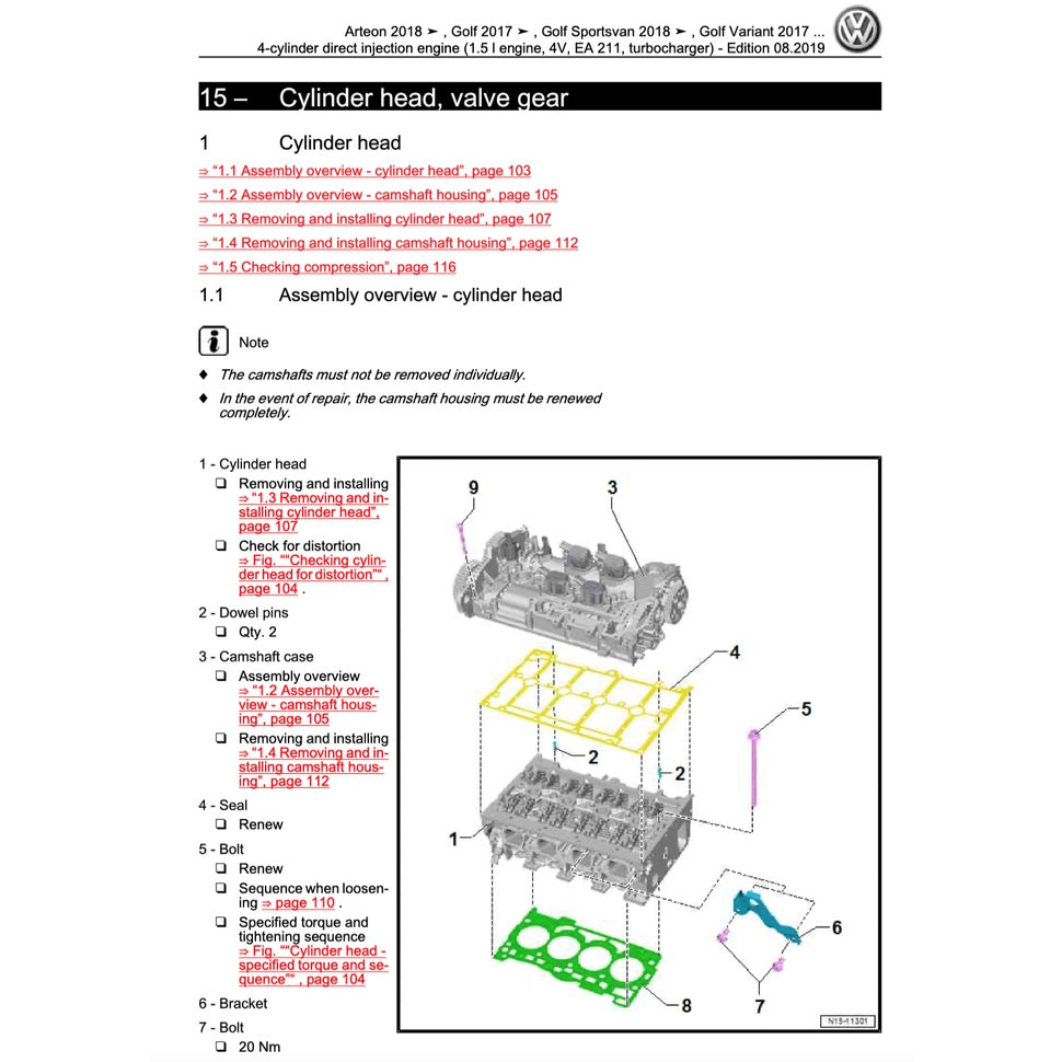 VW PASSAT B8 2015-2022 Full Manual Set – Repair & Maintenance Manual - page 7
