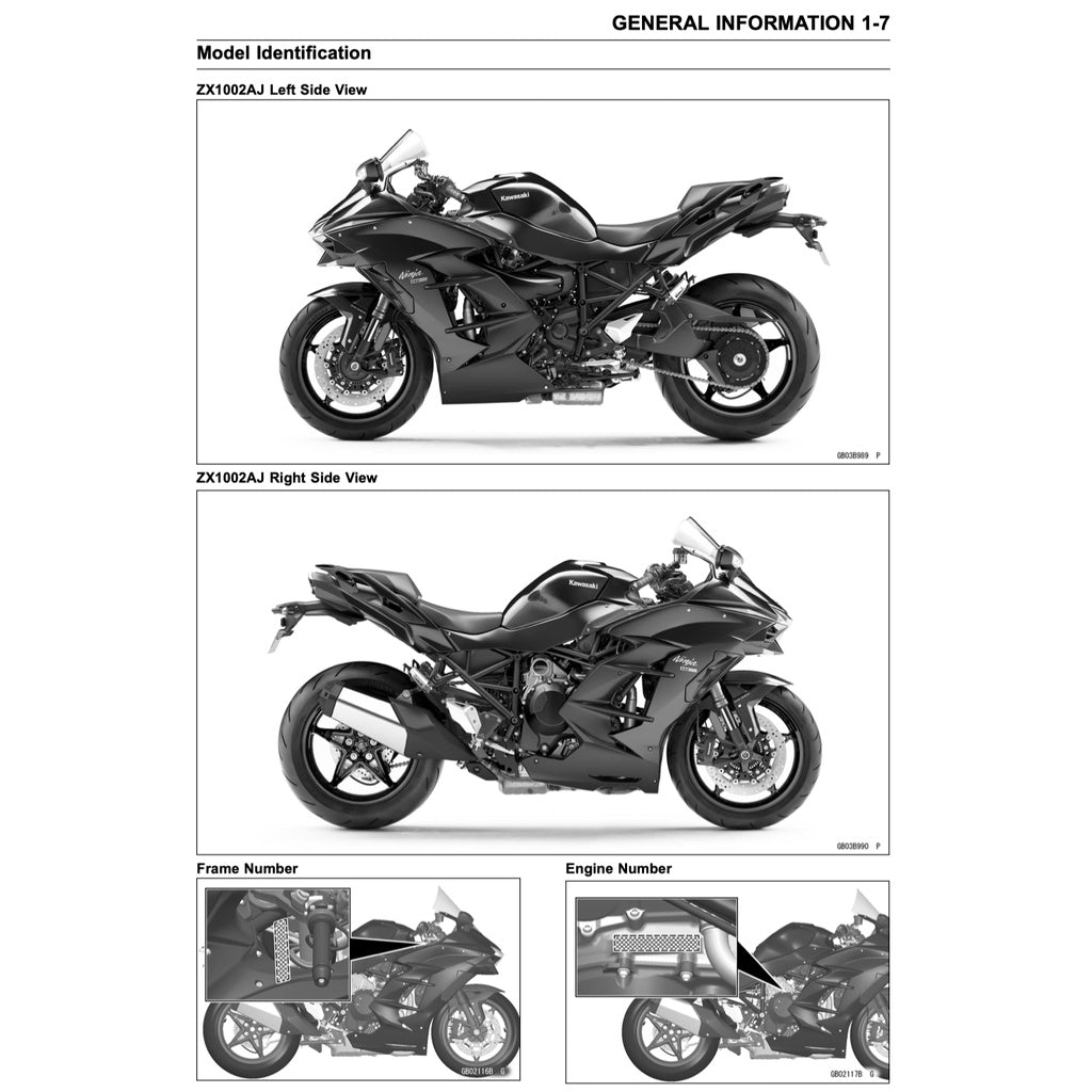 Kawasaki H2 SX 2018 Full Manual Set – Repair & Maintenance Manual and Spare Parts Catalog and User Handbook - page 3