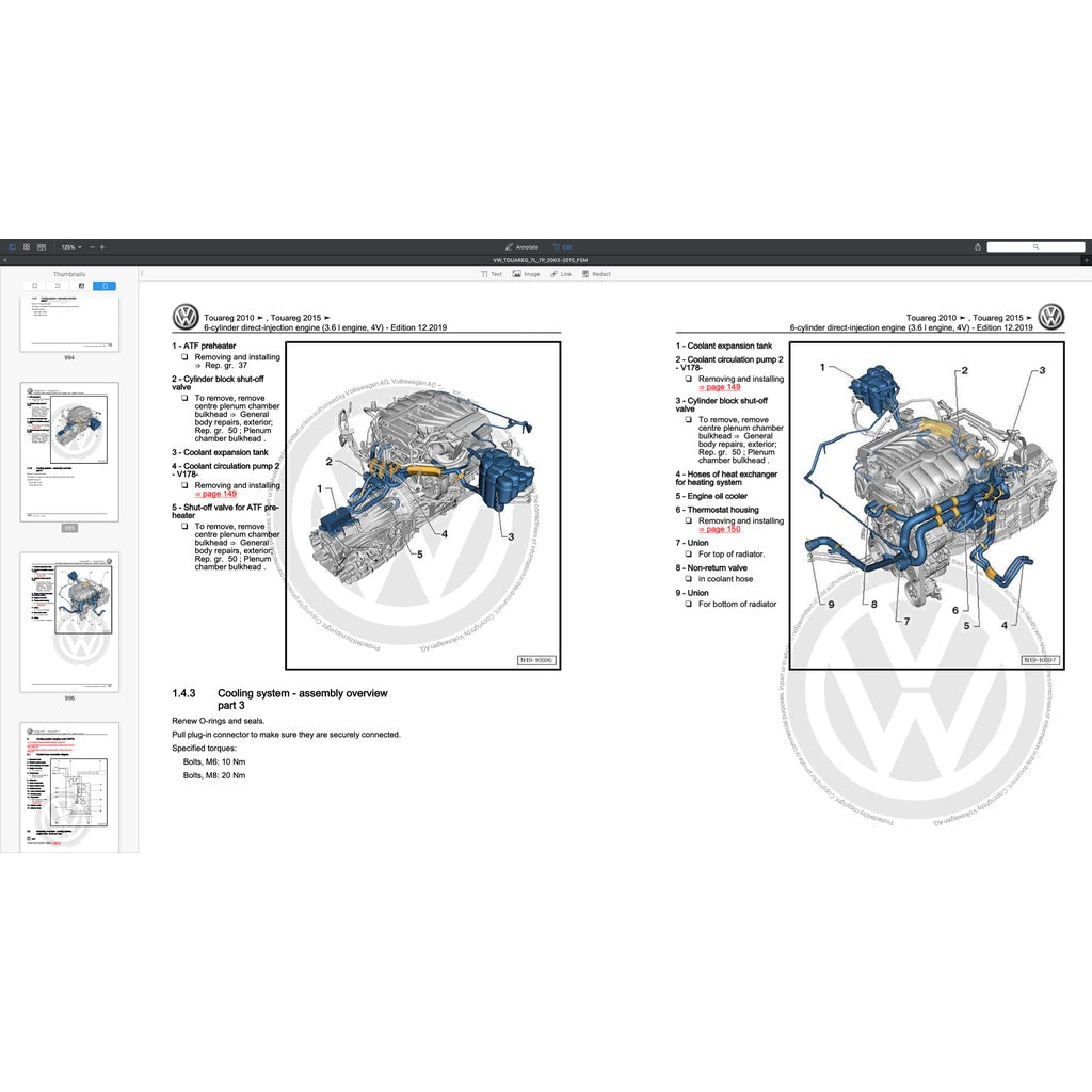 VW TOUAREG I & II 7L / 7P 2003-2017 Full Manual Set – Service WORK Manual - page 7