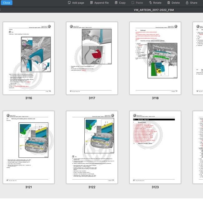 VW ARTEON 2017-2022 Full Manual Set – Repair & Maintenance Manual - page 9