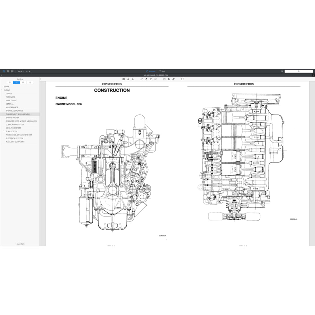 Nissan UD Diesel Engine FE6 / FE6A / FE6B / FE6T / FE6TA Service Repair Manual - page 4