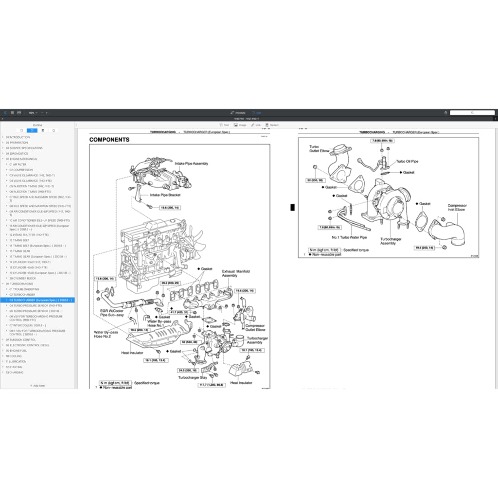 Toyota Engine 1HD-T / 1HD-FT / 1 HD-FTE / 1HZ Service Repair Workshop Manual - page 4