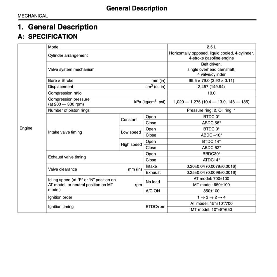 Subaru IMPREZA GE/GH 2008-2011 Full Manual Set – Repair & Maintenance Manual - page 3