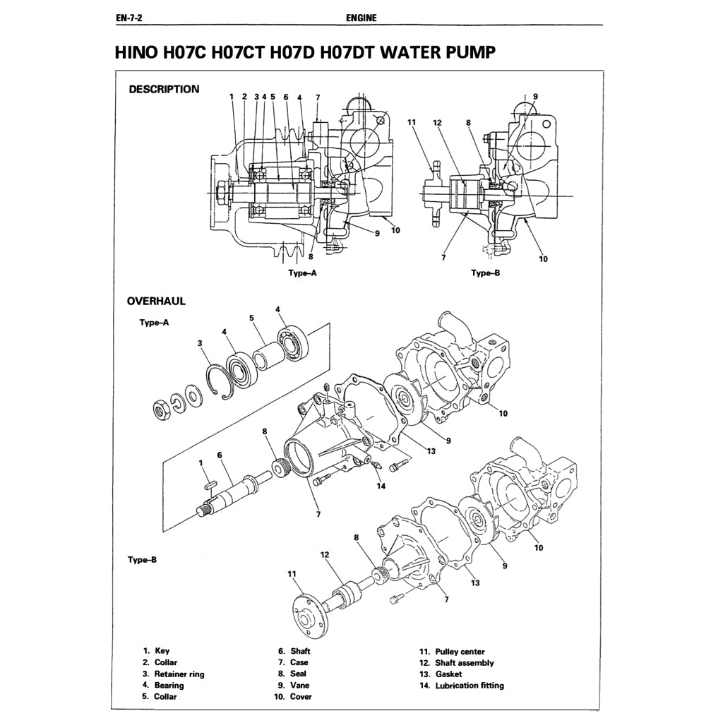 HINO Engine H07D /H07D-T Workshop Service Repair Manual - page 6