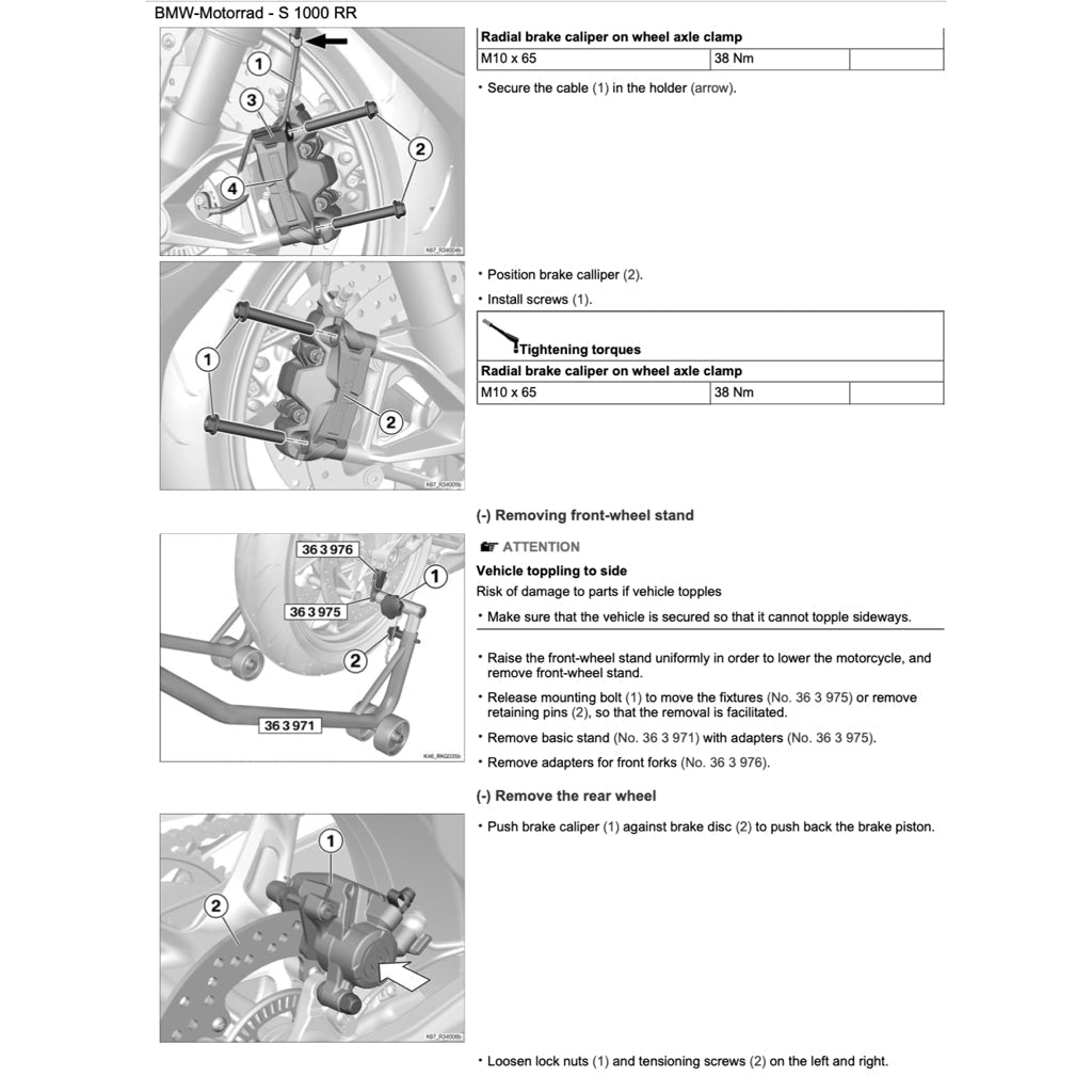 BMW S1000RR K67 2019-2022 Full Manual Set – Repair & Maintenance Manual and User Handbook - page 9