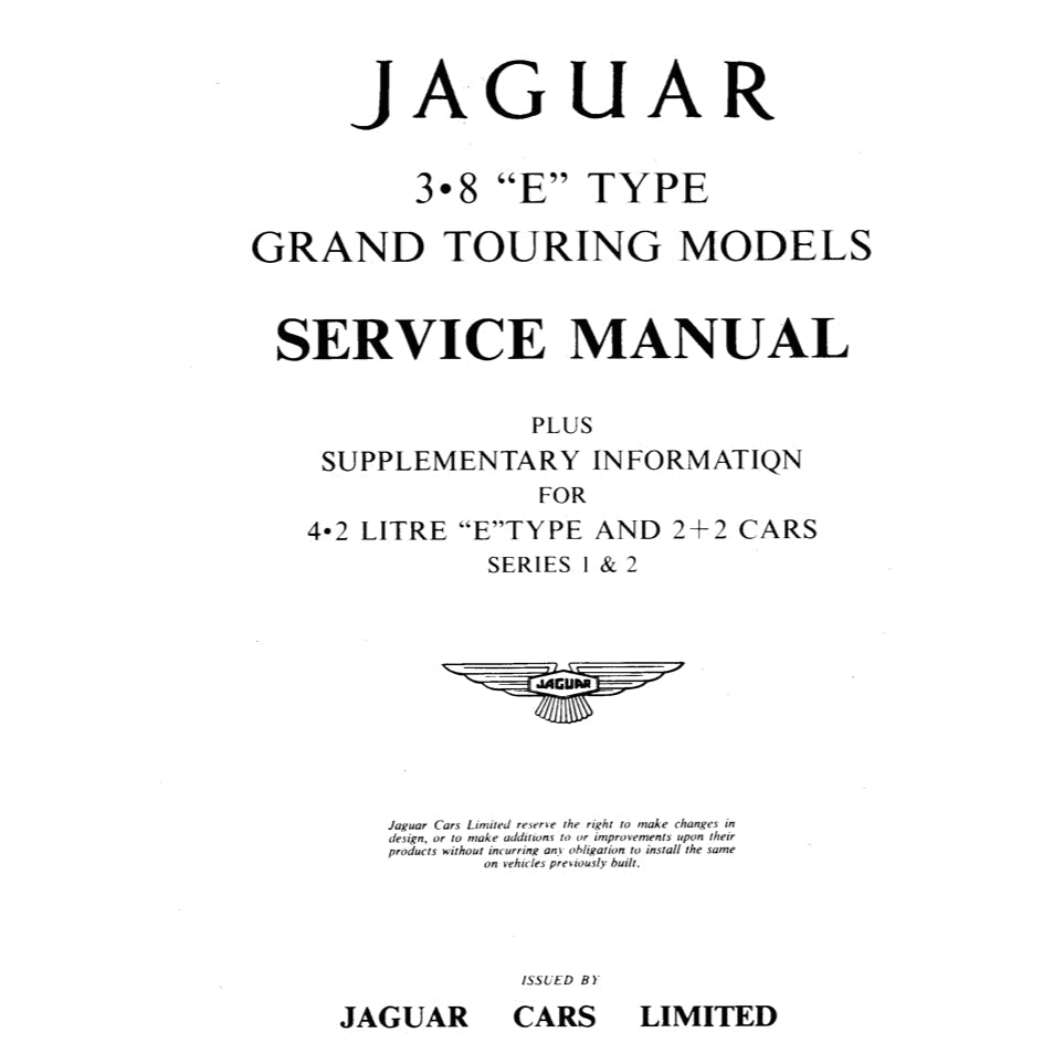 Jaguar E-TYPE 1-2-3 Series 1961-1975 Full Manual Set – Repair & Maintenance Manual and Electrical Wiring Diagrams - page 2