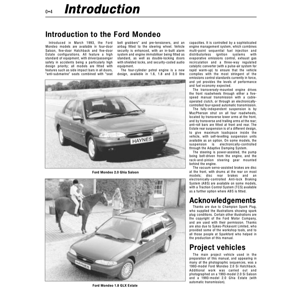 Ford MONDEO MK1 & MK2 1993-2000 Full Manual Set – Repair & Maintenance Manual - page 4