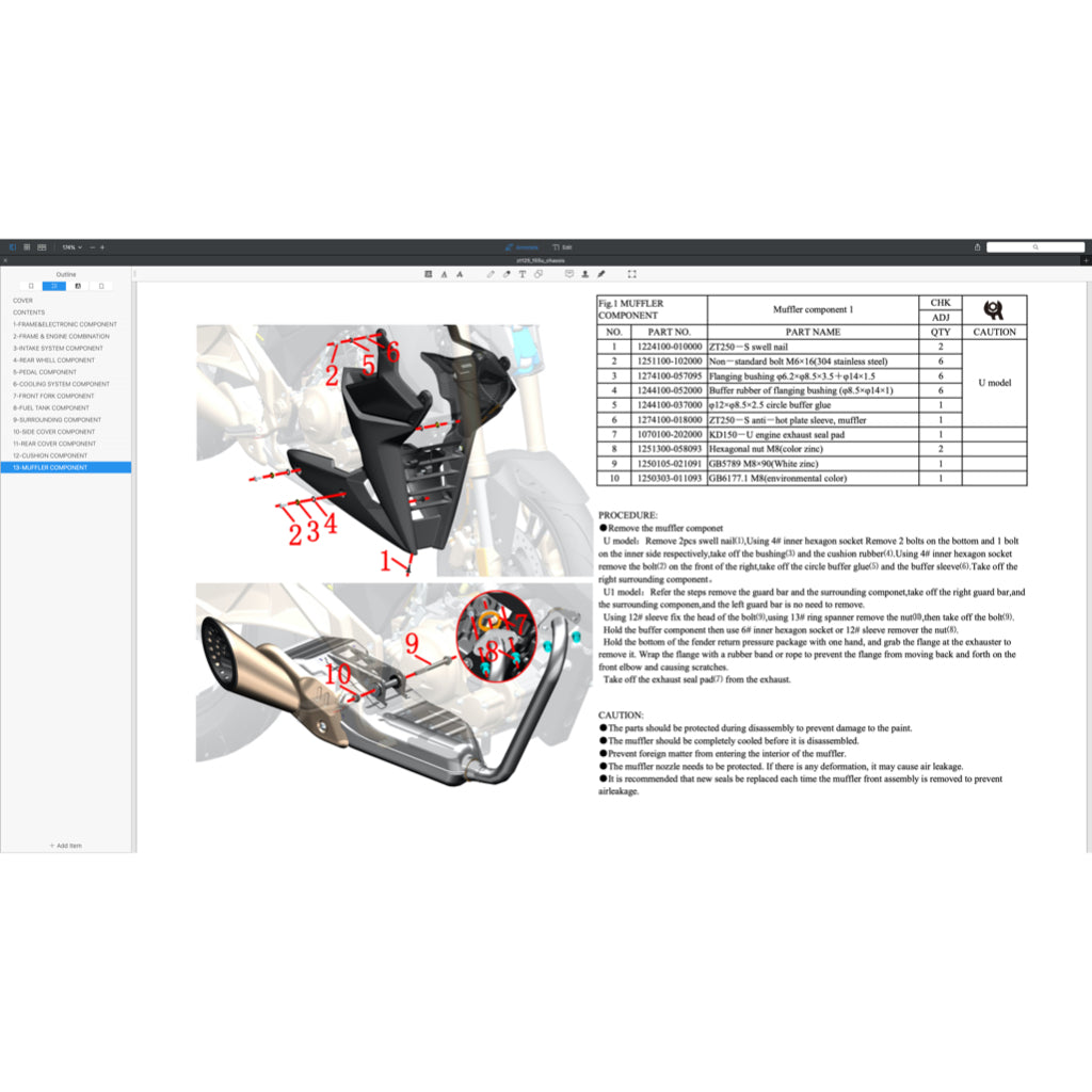 ZONTES ZT155 / ZT310 / ZT350 2021-2023 Full Manual Set – Service Maintenance Manual CUM Spare Parts Catalog - page 5