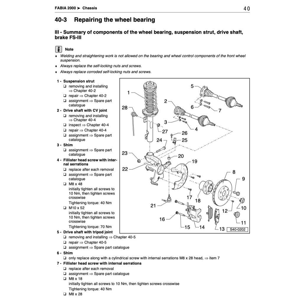 Skoda FABIA 6Y 1999-2007 Full Manual Set – Repair & Maintenance Manual - page 4
