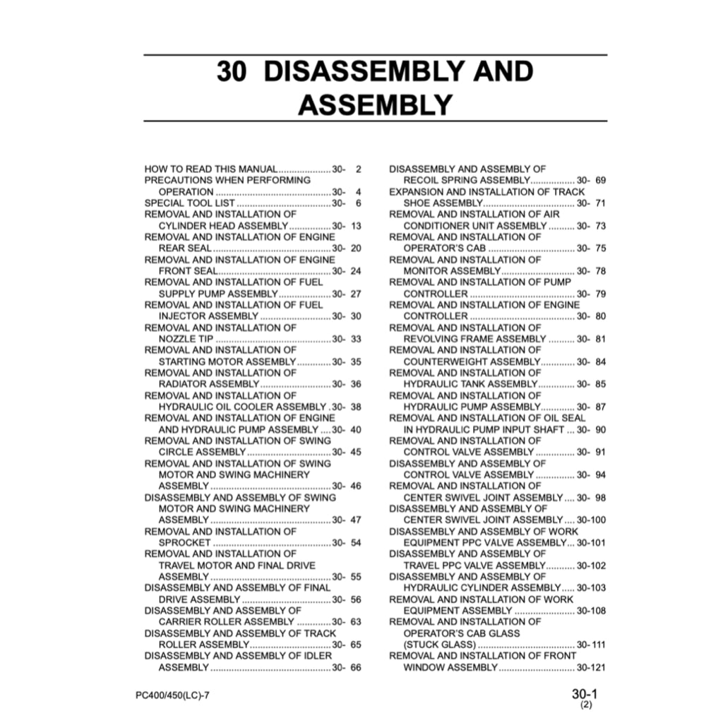 KOMATSU PC400LC / PC450LC Excavator Workshop Repair Manual - page 6