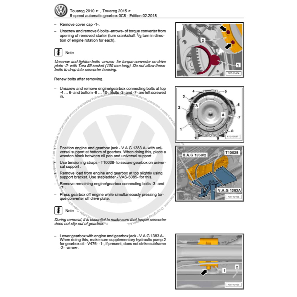 VW Automatic Transmission Service Repair Workshop Manual - page 8