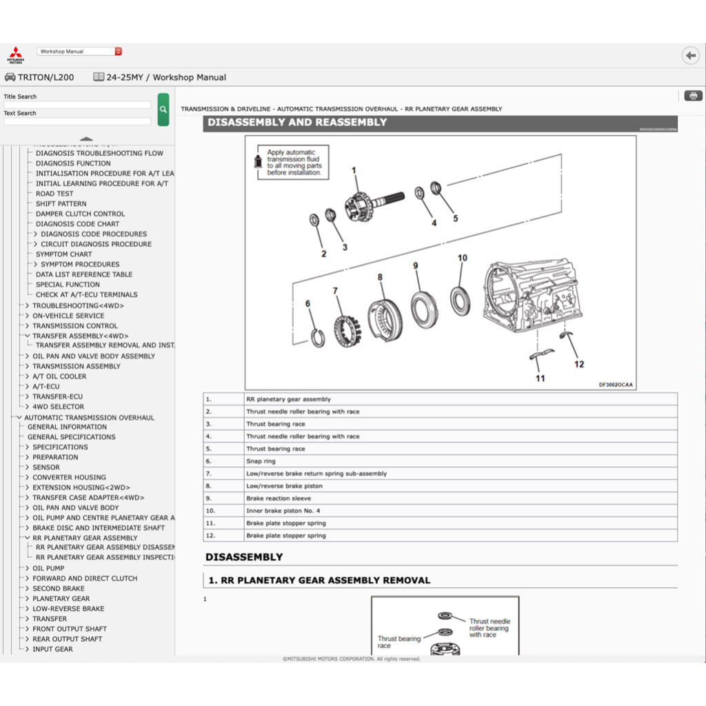 Mitsubishi TRITON L200 LA/LB/LC 2024+ Full Manual Set – Online Repair & Maintenance Manual - page 6