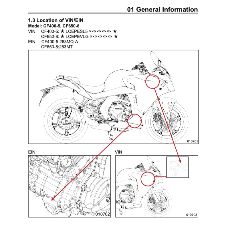 CFMoto 400GT 2019-2023 Full Manual Set – Repair & Maintenance Manual and Spare Parts Catalogand User Handbook - page 3