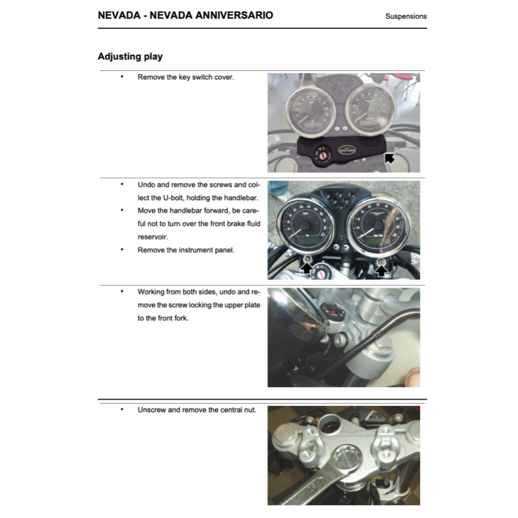 Moto Guzzi NEVADA / ANNIVERSARIO 750 2012+ Full Manual Set – Repair & Maintenance Manual and Spare Parts Catalog and User Handbook - page 6