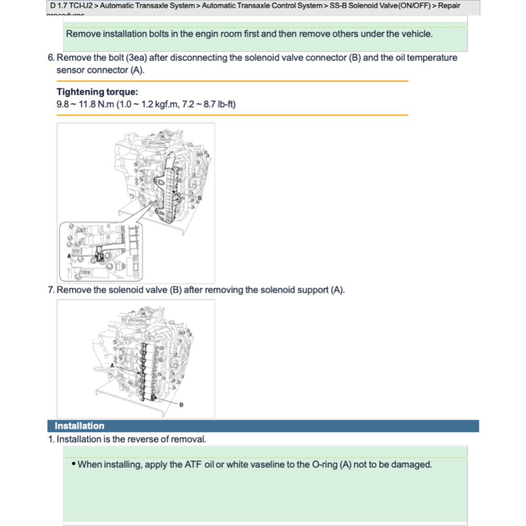 Hyundai i40 VF 2011-2019 Full Manual Set – Repair & Maintenance Manual - page 7
