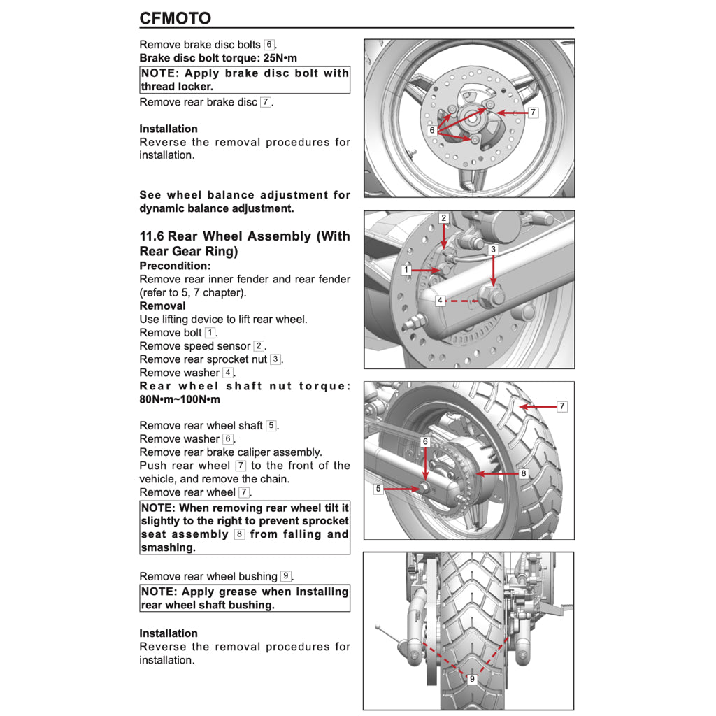 CFMoto PAPIO XO-2 TRAIL 2024+ Full Manual Set – Repair & Maintenance Manual and User Handbook - page 8