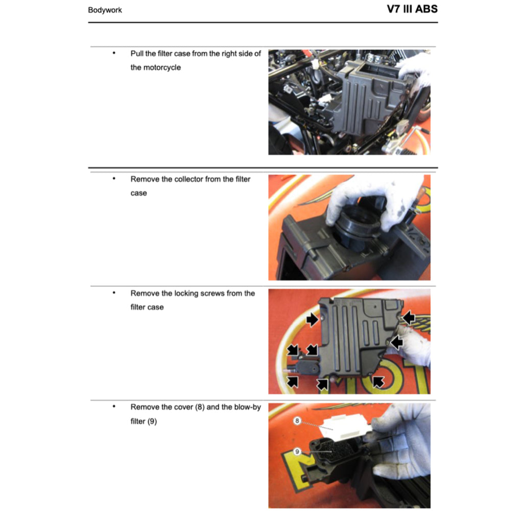 Moto Guzzi V7 III E4 2017-2021 Full Manual Set – Repair & Maintenance Manual and Spare Parts Catalog and User Handbook - page 9
