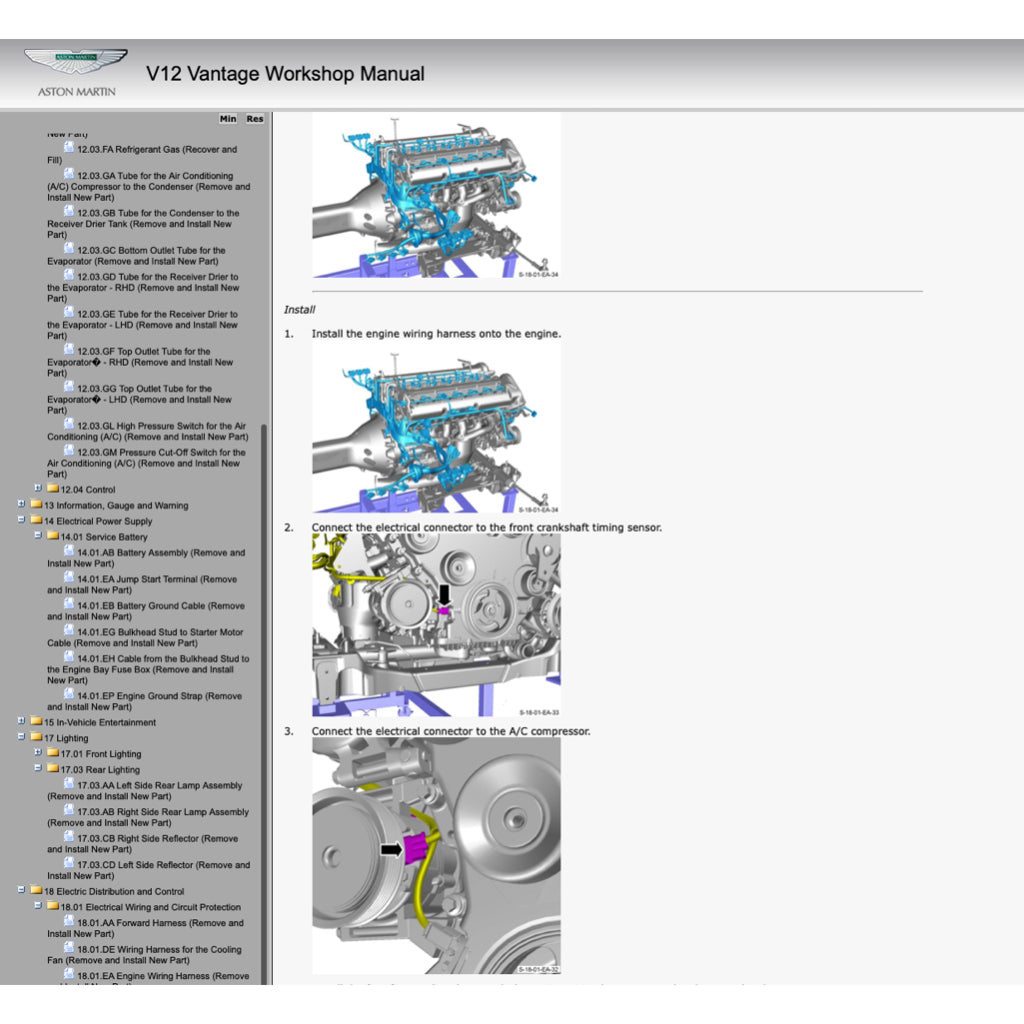 ASTON MARTIN V12 VANTAGE 2009-2018 Full Manual Set – Repair & Maintenance Manual - page 9