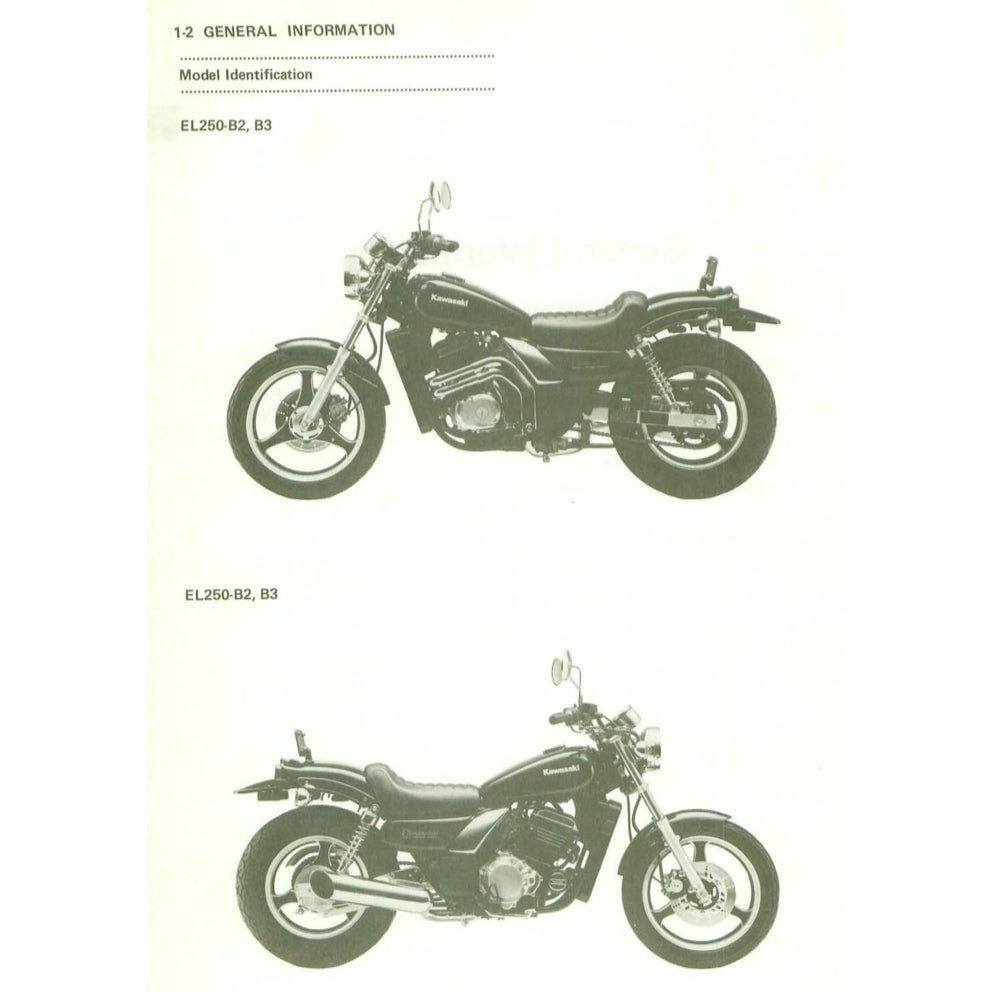 Kawasaki ELIMINATOR EL250-E/250HS 1988-1997 Full Manual Set – Repair & Maintenance Manual and User Handbook - page 3