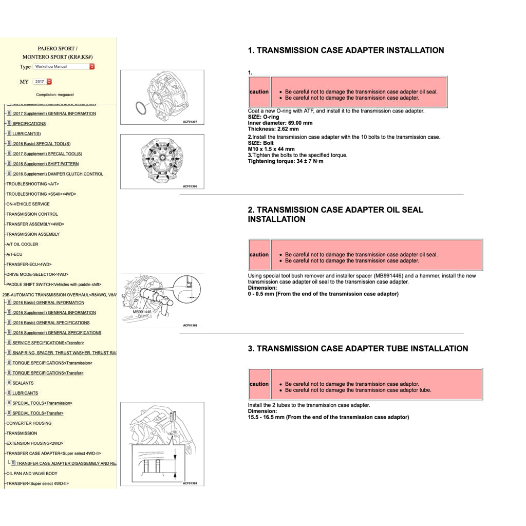 Mitsubishi PAJERO SPORT 2016+ Full Manual Set – Online Repair & Maintenance Manual - page 7
