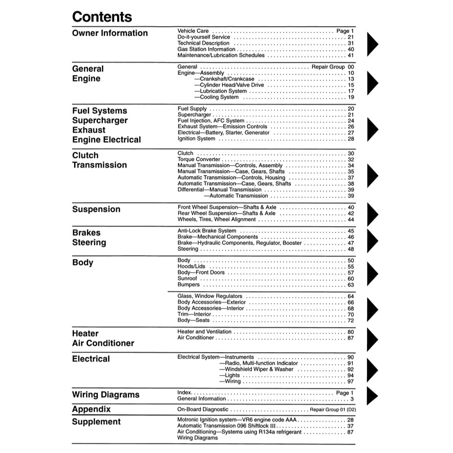 VW CORRADO G60/VR6/SLC 1988-1995 Full Manual Set – Repair & Maintenance Manual - page 2