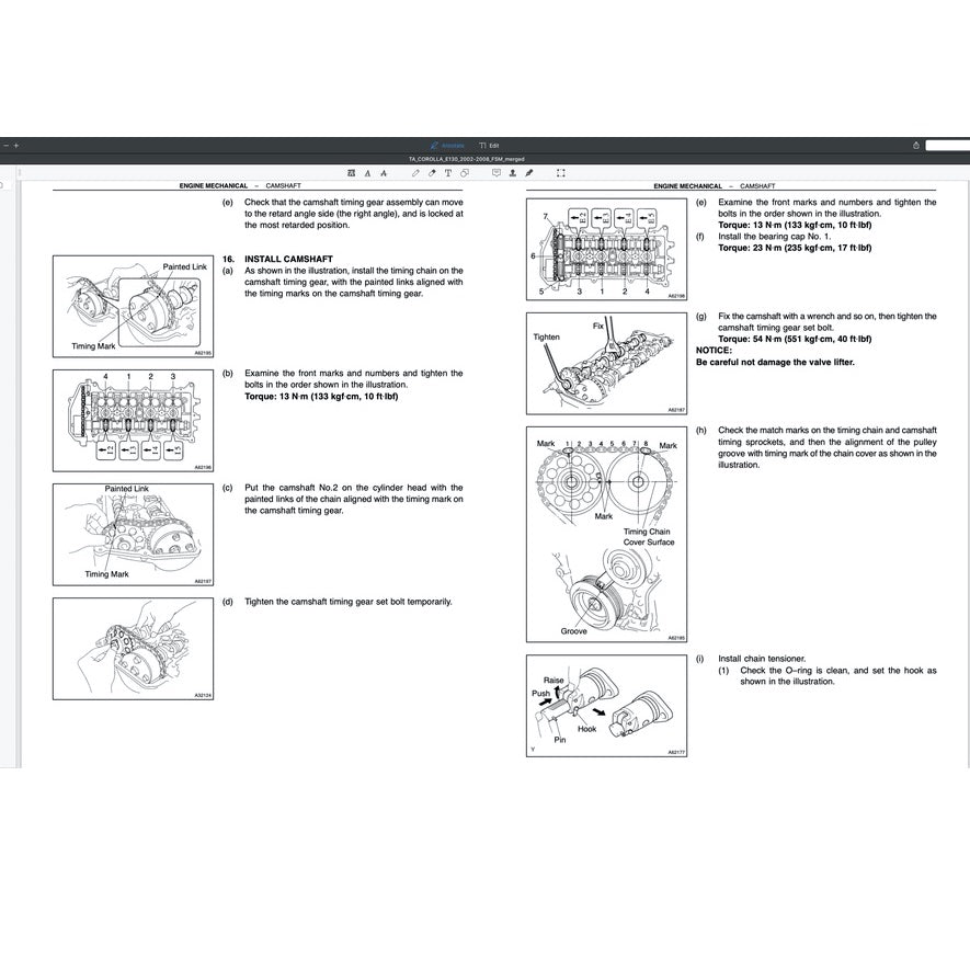 Toyota COROLLA ALTIS E120/130 2002-2008 Full Manual Set – Repair & Maintenance Manual - page 3