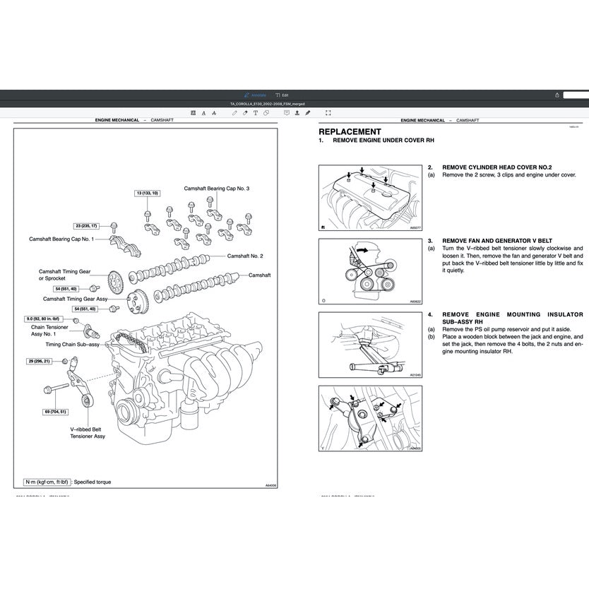 Toyota COROLLA ALTIS E120/130 2002-2008 Full Manual Set – Repair & Maintenance Manual - page 2