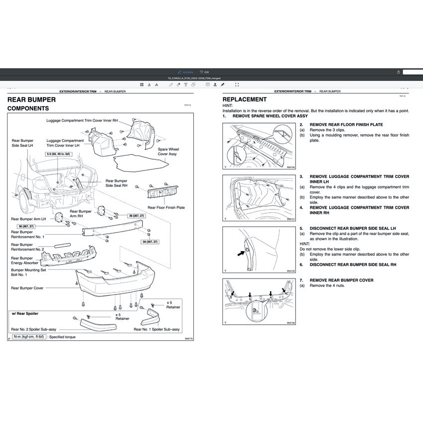 Toyota COROLLA ALTIS E120/130 2002-2008 Full Manual Set – Repair & Maintenance Manual - page 8
