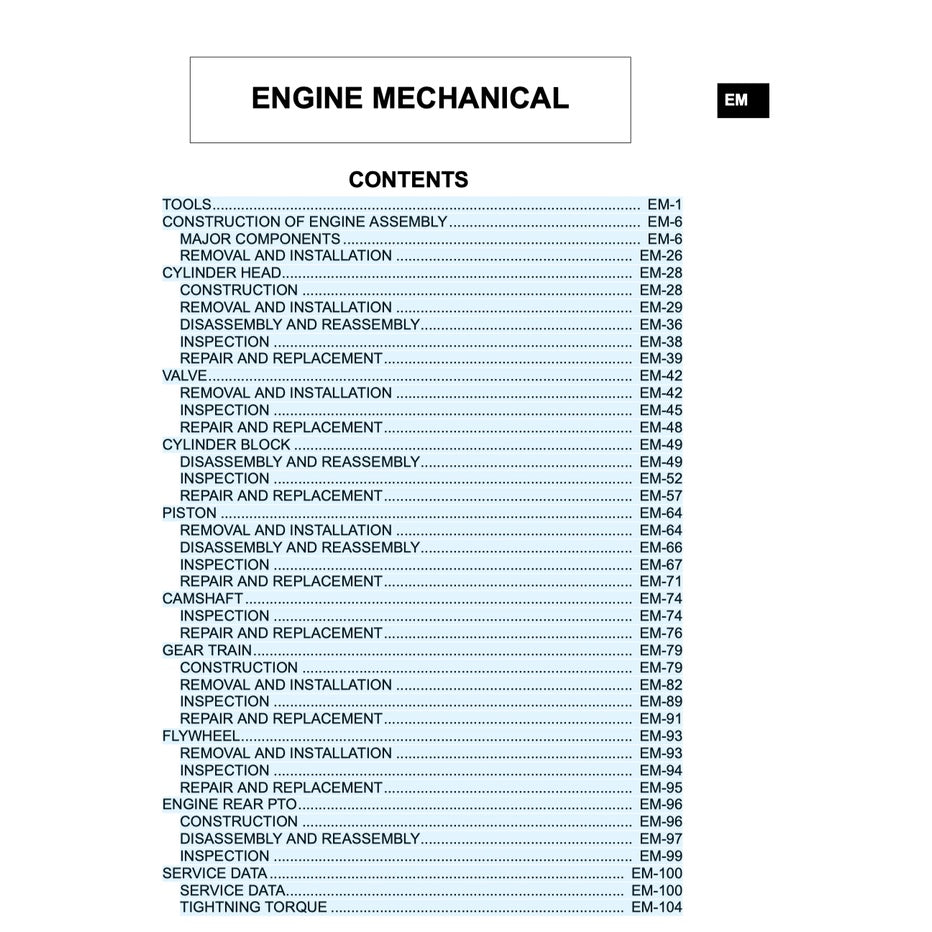 Nissan UD Diesel Engine GE13/ GE13TC/ GE13TB/ GE13TF/ GE13TD Service Repair Manual - page 9