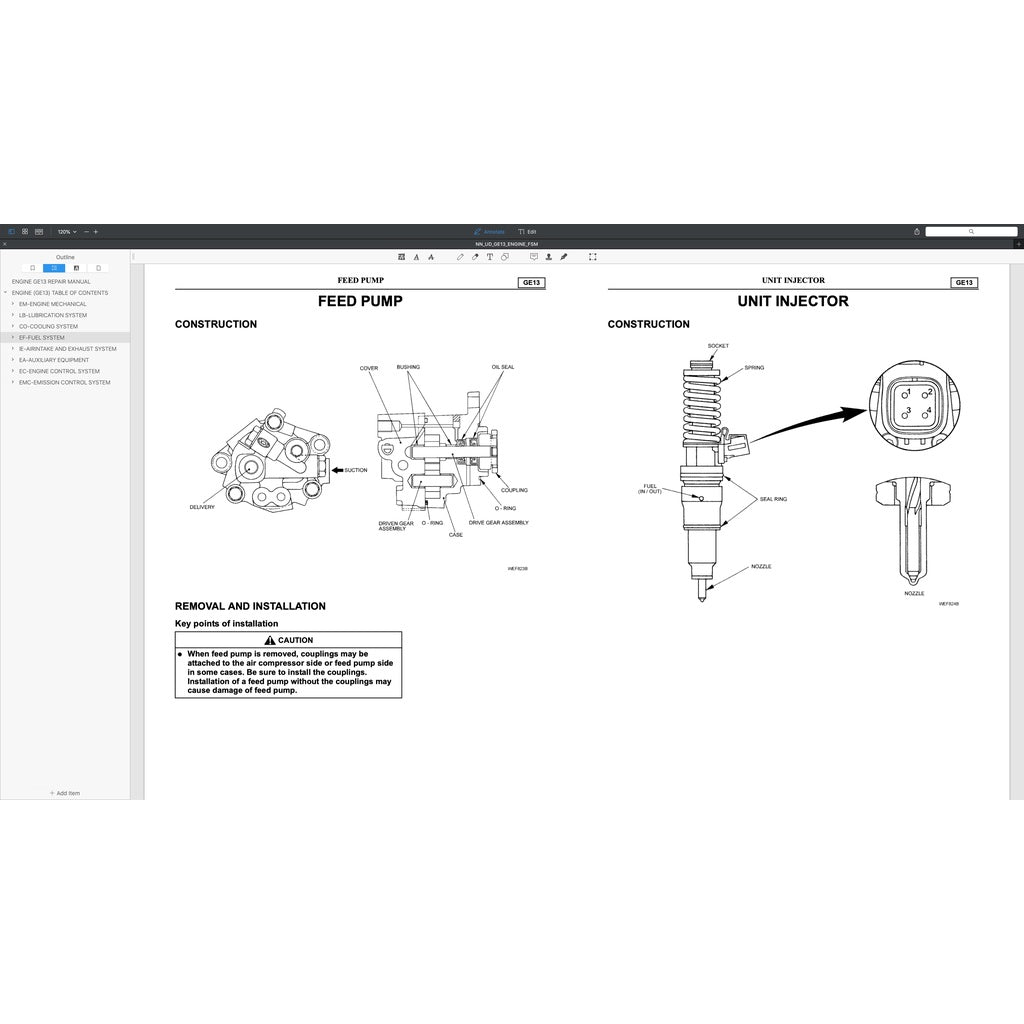 Nissan UD Diesel Engine GE13/ GE13TC/ GE13TB/ GE13TF/ GE13TD Service Repair Manual - page 7